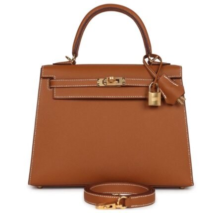 HERMÈS KELLY SELLIER 25 GOLD EPSOM GOLD HARDWARE