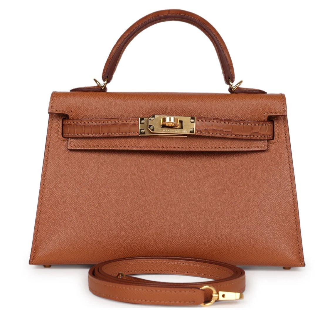 1 HERMÈS KELLY SELLIER 20 GOLD MADAME AND MATTE ALLIGATOR TOUCH GOLD HARDWARE