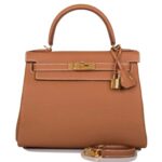 HERMÈS KELLY RETOURNE 28 GOLD TOGO GOLD HARDWARE