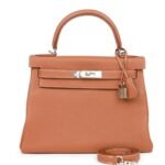 HERMÈS KELLY RETOURNE 28 GOLD TOGO PALLADIUM HARDWARE