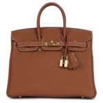 PRE-OWNED HERMÈS BIRKIN 25 GOLD TOGO GOLD HARDWARE