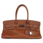 PRE-OWNED HERMÈS SHOULDER BIRKIN 42 JPG GOLD CLEMENCE PALLADIUM HARDWARE