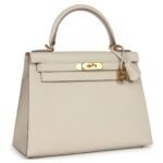 HERMÈS KELLY SELLIER 28 CRAIE EPSOM GOLD HARDWARE