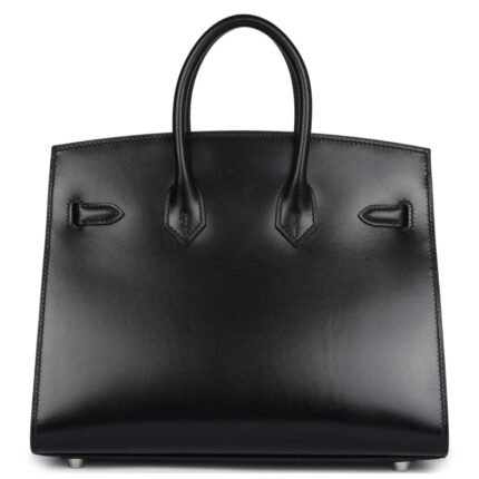 HERMÈS BIRKIN SELLIER 25 BLACK BOX PALLADIUM HARDWARE