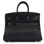 HERMÈS LIMITED EDITION BIRKIN ROCK 25 BLACK VOLUPTO PALLADIUM HARDWARE