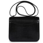 HERMÈS CONSTANCE 18 BLACK VARANUS SALVATOR LIZARD PALLADIUM HARDWARE
