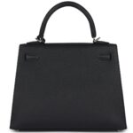 HERMÈS KELLY SELLIER 25 BLACK EPSOM PALLADIUM HARDWARE