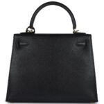 HERMÈS KELLY SELLIER 25 BLACK CHEVRE MYSORE GOLD HARDWARE
