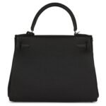 HERMÈS KELLY RETOURNE 28 BLACK TOGO PALLADIUM HARDWARE