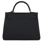 HERMÈS KELLY RETOURNE 32 BLACK TOGO PALLADIUM HARDWARE
