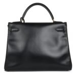 VINTAGE HERMÈS KELLY RETOURNE 32 BLACK BOX GOLD HARDWARE