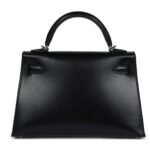 HERMÈS KELLY SELLIER 20 CLOUTÉ BLACK BOX PALLADIUM HARDWARE
