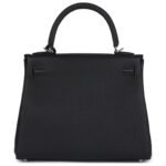 HERMÈS KELLY RETOURNE 25 BLACK TOGO PALLADIUM HARDWARE