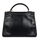 VINTAGE HERMÈS KELLY RETOURNE 32 BLACK BOX GOLD HARDWARE