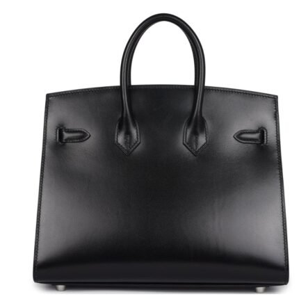 HERMÈS BIRKIN SELLIER 25 BLACK BOX PALLADIUM HARDWARE
