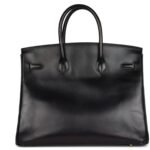 PRE-OWNED HERMÈS BIRKIN 35 BLACK BOX GOLD HARDWARE