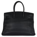 VINTAGE HERMÈS BIRKIN 35 BLACK CLEMENCE PALLADIUM HARDWARE