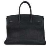 PRE-OWNED HERMÈS BIRKIN 35 BLACK TOGO ROSE GOLD HARDWARE