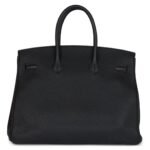 PRE-OWNED HERMÈS BIRKIN 35 BLACK VERSO TOGO PALLADIUM HARDWARE