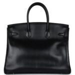 PRE-OWNED HERMÈS BIRKIN 35 BLACK BOX PALLADIUM HARDWARE