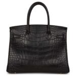 HERMÈS BIRKIN 30 BLACK MATTE ALLIGATOR GOLD HARDWARE