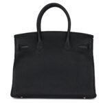 PRE-OWNED HERMÈS BIRKIN 30 BLACK TOGO ROSE GOLD HARDWARE