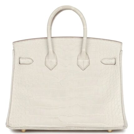 HERMÈS BIRKIN 25 BETON MATTE ALLIGATOR GOLD HARDWARE