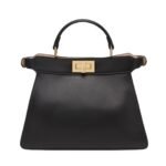 FENDI PEEKABOO ISEEU SMALL BLACK CALF LEATHER BAG