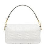 FENDI BAGUETTE WHITE LEATHER BAG