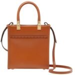 FENDI MINI SUNSHINE SHOPPER BROWN LEATHER MINI-BAG