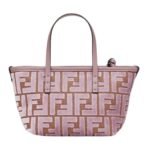FENDI ROLL MINI MAUVE PINK FF JACQUARD VELVET MINI-BAG