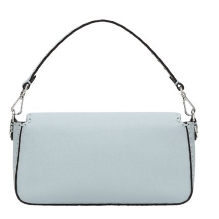 FENDI BAGUETTE LIGHT BLUE SELLERIA BAG WITH 612 HAND-SEWN TOPSTITCHES