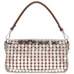 FENDI BAGUETTE BAG EMBROIDERED WITH SILVER-COLOR SEQUINS AND RHINESTONES
