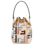 FENDI MON TRESOR MULTICOLOR CANVAS MINI-BAG WITH FF EMBROIDERY