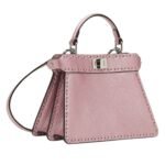 FENDI PEEKABOO ISEEU PETITE METALLIC SELLERIA BAG WITH 306 HAND-SEWN TOPSTITCHES