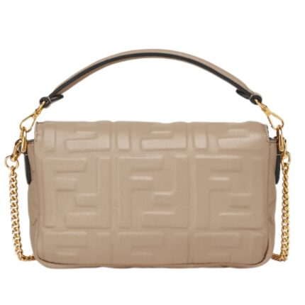 FENDI BAGUETTE MINI NAPPA LEATHER BAG WITH FF MOTIF