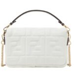 FENDI BAGUETTE MINI NAPPA LEATHER BAG WITH FF MOTIF
