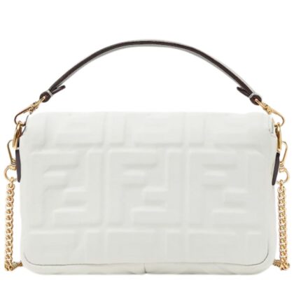 FENDI BAGUETTE MINI NAPPA LEATHER BAG WITH FF MOTIF
