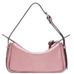 FENDI SIMPLY FENDI MINI CHAMPAGNE-COLORED METALLIC LEATHER MINI-BAG