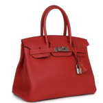 PRE-OWNED HERMÈS BIRKIN 30 VERMILLON TOGO PALLADIUM HARDWARE