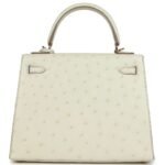 HERMÈS SPECIAL ORDER (HSS) KELLY SELLIER 25 NATA VERSO OSTRICH PERMABRASS HARDWARE