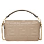 FENDI BAGUETTE MINI DOVE GRAY NAPPA LEATHER BAG