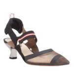 FENDI COLIBRÌ MULTICOLOR TECH MESH MEDIUM HEEL SLINGBACKS