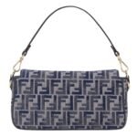 FENDI BAGUETTE DARK BLUE FF CHENILLE BAG