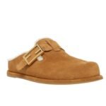 FENDI FEEL SUEDE AND SHEEPSKIN SABOTS