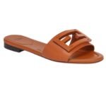 FENDI BAGUETTE LEATHER SLIDES