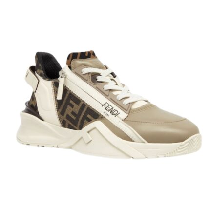 FENDI FLOW LEATHER LOW-TOPS