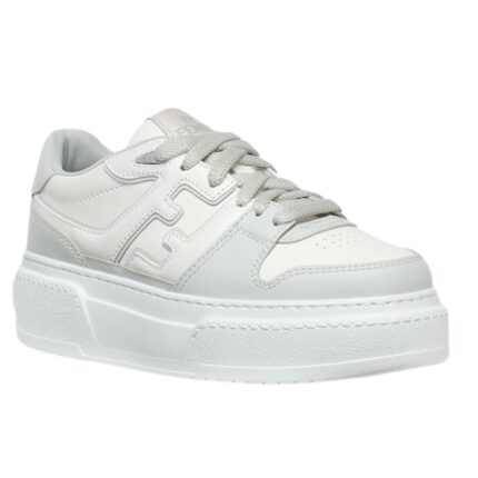 FENDI MATCH LEATHER PLATFORM LOW-TOPS