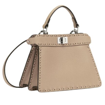 FENDI PEEKABOO ISEEU PETITE SELLERIA BAG WITH 306 HAND-SEWN TOPSTITCHES