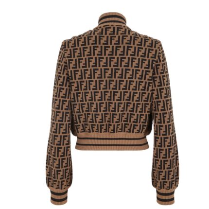 FENDI POLO SHIRT BLACK SILK CADY JERSEY